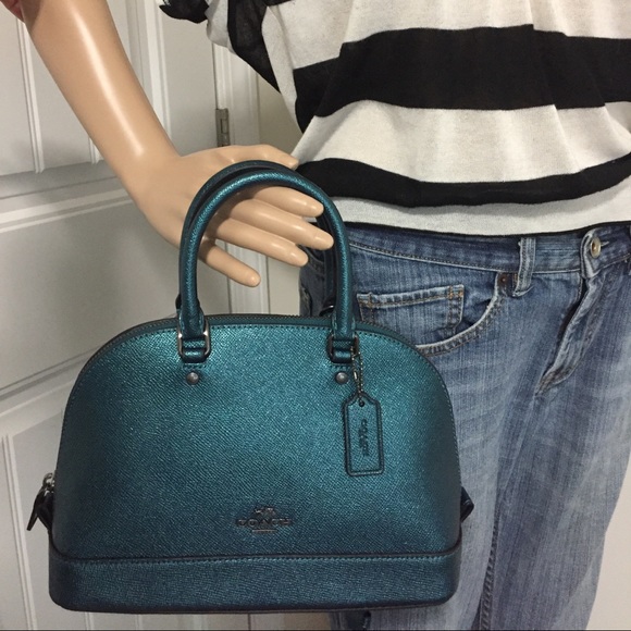 Coach Handbags - Last 1 💕 COACH metallic teal Satchel / Crossbody